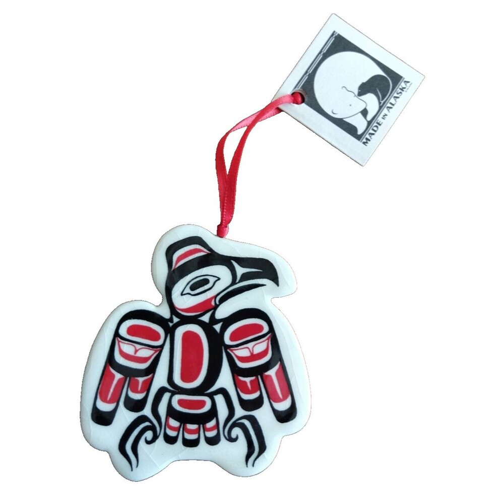 Alaska Porcelain Ornament Handcrafted Native American Inspired Eagle NLV 1994